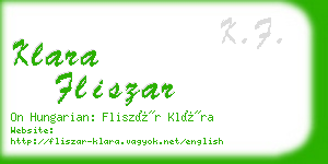 klara fliszar business card